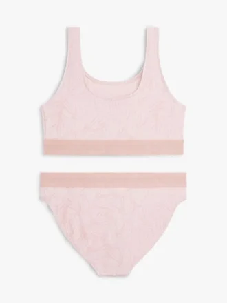 Bañador de dos piezas con estampado y cuello cuadrado para niña