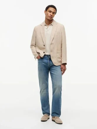 Blazer casual de lino teñido en prenda