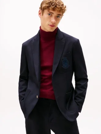 Blazer de lana con logotipo del escudo