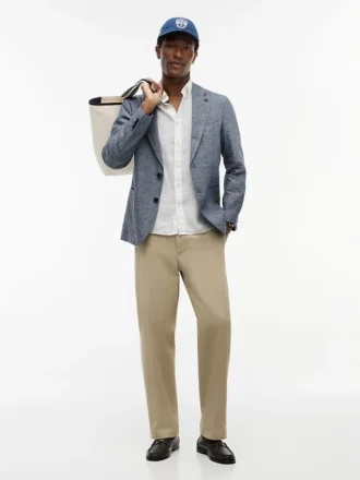 Blazer de lino de corte regular de New York Label