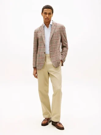 Blazer de mezcla de lana con estampado Glen Plaid