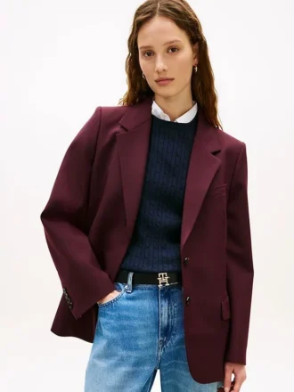 Blazer de mezcla de lana de corte holgado