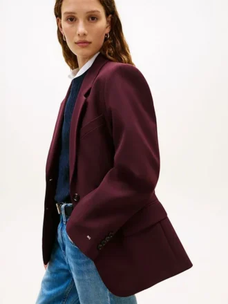 Blazer de mezcla de lana de corte holgado