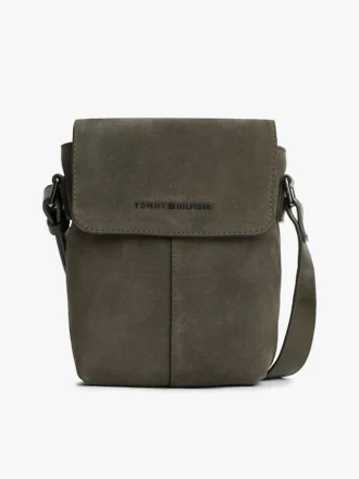 Bolso bandolera con solapa de gamuza