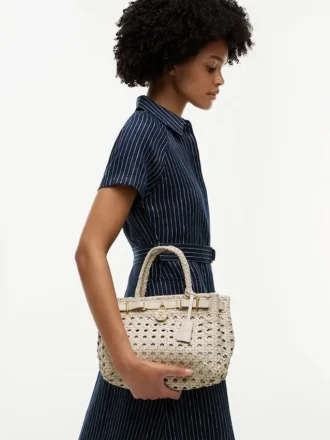 Bolso mini tote de cuero trenzado Bolso mini tote de cuero trenzado
