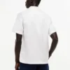 Camisa camp de algodón y lino de corte regular