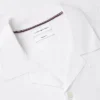 Camisa camp de algodón y lino de corte regular