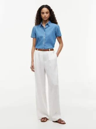 Camisa de cambray con mangas abullonadas