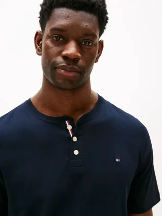 Camisa de dormir Henley de jersey gamuzado