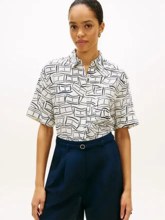 Camisa de lino de manga corta