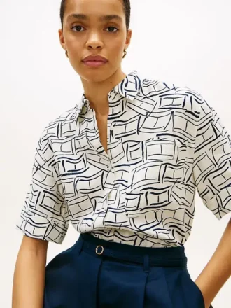 Camisa de lino de manga corta
