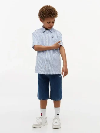 Camisa de seersucker a rayas para niños