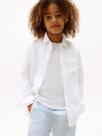 Camisa holgada de mezcla de lino para niños