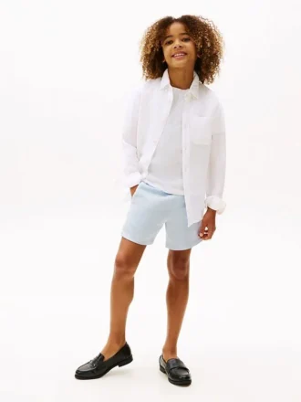 Camisa holgada de mezcla de lino para niños