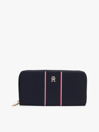 Cartera con cremallera y rayas distintivas Cartera con cremallera y rayas distintivas