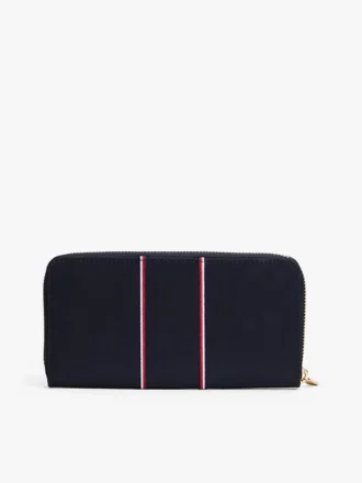 Cartera con cremallera y rayas distintivas Cartera con cremallera y rayas distintivas