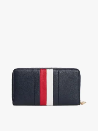 Cartera con cremallera y rayas distintivas Cartera con cremallera y rayas distintivas