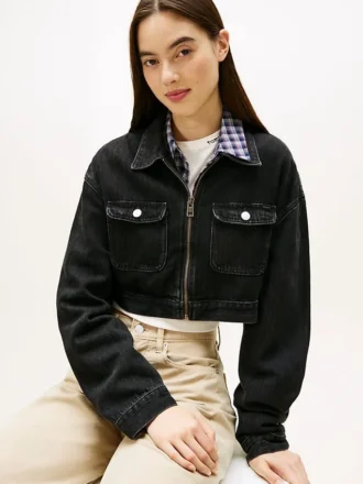 Chaqueta corta de vaqueros con cremallera de Tommy Jeans
