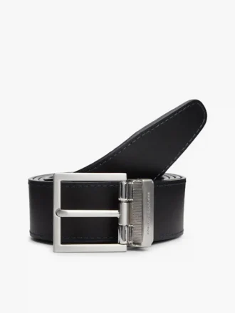Cinturón de cuero con hebilla cuadrada reversible