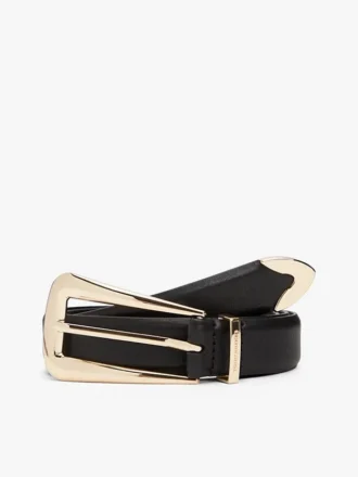 Cinturón de cuero con herrajes de estilo western