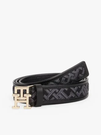 Cinturón de jacquard con hebilla monograma