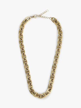 Collar de cadena con eslabones marineros chapado en oro