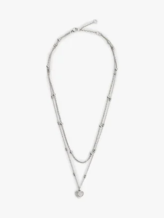 Collar de doble vuelta con dije de corazón