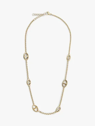 Collar fino con eslabones marineros chapado en oro