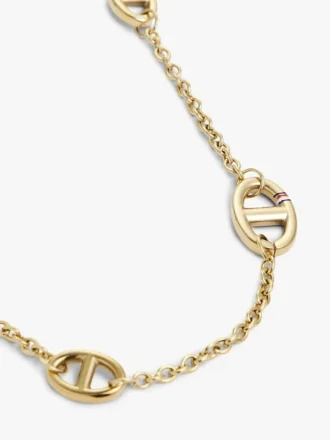 Collar fino con eslabones marineros chapado en oro