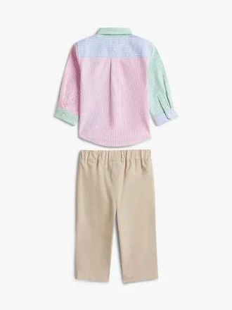 Conjunto de camisa y pantalones a rayas para bebés
