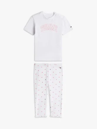 Conjunto de camiseta y leggings de punto calado para bebés