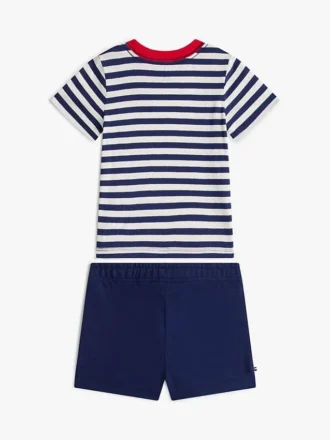 Conjunto de camiseta y pantalones cortos a rayas para bebés