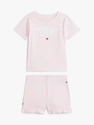 Conjunto de camiseta y pantalones cortos con el logotipo de Tommy para bebés