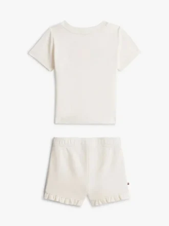 Conjunto de camiseta y pantalones cortos con el logotipo de Tommy para bebés