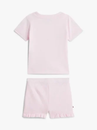 Conjunto de camiseta y pantalones cortos con el logotipo de Tommy para bebés