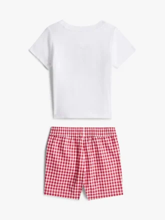 Conjunto de camiseta y pantalones cortos con monograma para bebés