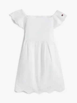 Conjunto de vestido con ojales bordados para bebés