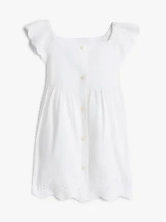Conjunto de vestido con ojales bordados para bebés