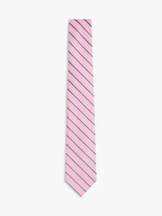 Corbata a rayas de mezcla de lino y seda
