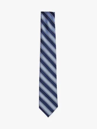 Corbata de mezcla de seda con rayas diagonales anchas