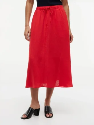 Falda midi de lino