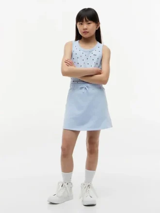 Falda-pantalón de rizo para niña