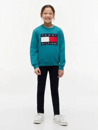 Leggings infantiles con el logotipo de Tommy estilo universitario