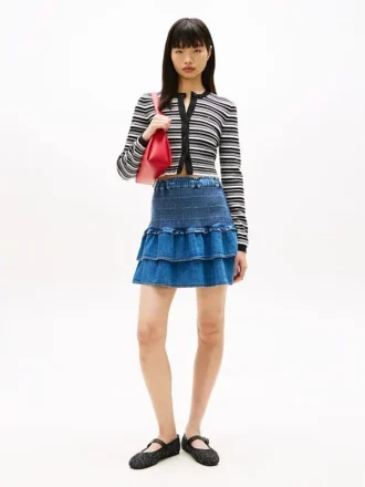 Mini falda de cambray con volantes de Tommy Jeans