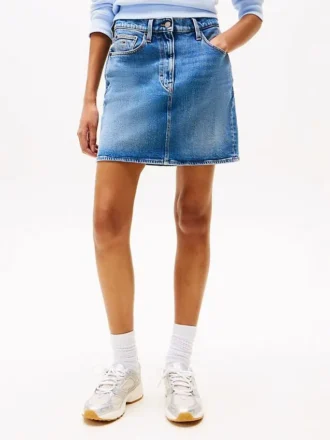 Mini falda vaquera de talle alto de Tommy Jeans