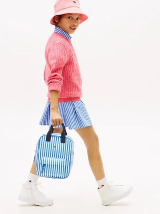 Mochila de lona a rayas para niñas