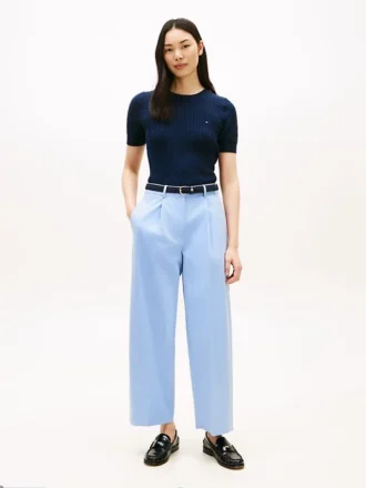 Pantalón chino de sarga plisado