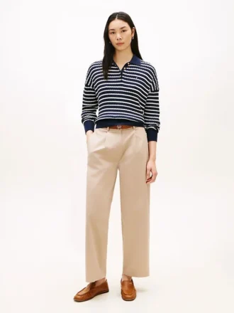 Pantalón chino de sarga plisado