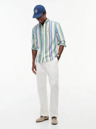 Pantalón chino elástico teñido en prenda de la línea New York Label