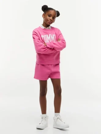 Pantalón corto con logo Tommy para niña